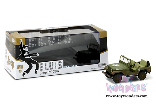 Greenlight Hollywood - US Army Jeep Willy's CJ-5 Elvis Presley (1963, 1/43 scale diecast model car, Green) 86311