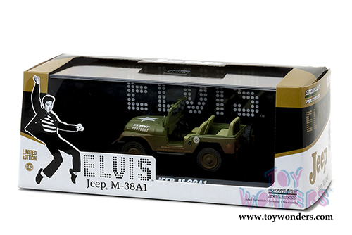 Greenlight Hollywood - US Army Jeep Willy's CJ-5 Elvis Presley (1963, 1/43 scale diecast model car, Green) 86311