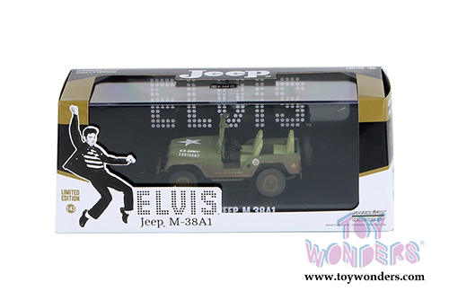 Greenlight Hollywood - US Army Jeep Willy's CJ-5 Elvis Presley (1963, 1/43 scale diecast model car, Green) 86311