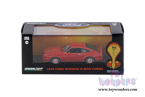 Greenlight - Ford Mustang II King Cobra Hardtop (1978, 1/43 scale diecast model car, Red w/ Gold Stripes) 86321