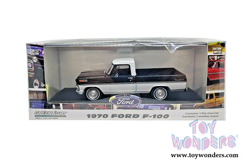Greenlight - Ford F-100 Ranger XLT Pickup Truck (1970, 1/43 scale diecast model car, Black/White) 86338