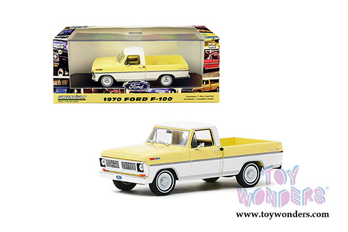 Greenlight - Ford F-100 Ranger XLT Pickup Truck (1970, 1/43 scale diecast model car, Yellow/White) 86339