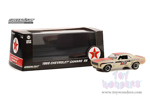 Greenlight - Chevrolet® Camaro RS #18 - Texaco (1969, 1/43 scale diecast model car, Cream/Red) 86353