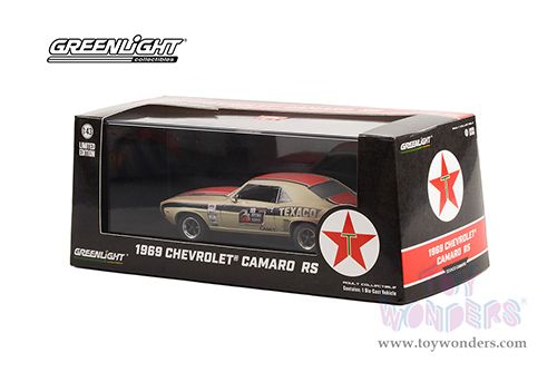 Greenlight - Chevrolet® Camaro RS #18 - Texaco (1969, 1/43 scale diecast model car, Cream/Red) 86353