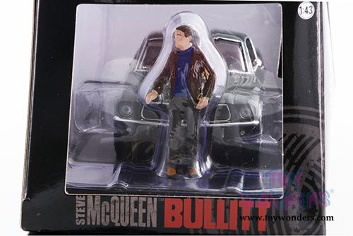 Greenlight - Bullitt Steve McQueen's Ford Mustang GT Fastback with Steve McQueen Figurine (1968, 1/43 scale diecast model car, Green) 86433