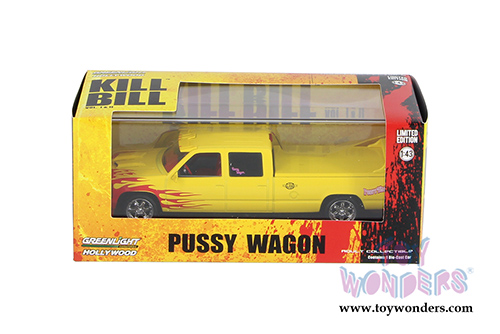 Greenlight Hollywood - Custom Crew Cab Pussy Wagon Pickup Truck - Kill Bill Vol. I & II (1997, 1/43 scale diecast model car,Yellow) 86481