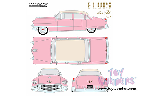 Greenlight Hollywood - Elvis Presley Cadillac Fleetwood Series 60 Hardtop (1955, 1/43 scale diecast model car, Pink) 86491