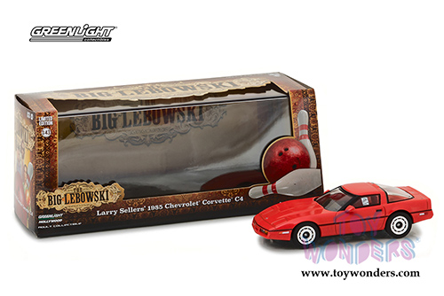 Greenlight Hollywood - The Big Lebowski | Little Larry Seller's Chevrolet Corvette C4 Hard Top (1985, 1/43 scale diecast model car, Red) 86497