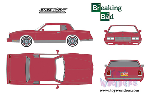 Greenlight Hollywood - Jesse Pinkman's 1982 Chevrolet Monte Carlo Breaking Bad (1982, 1/43 scale diecast model car, Red) 86501