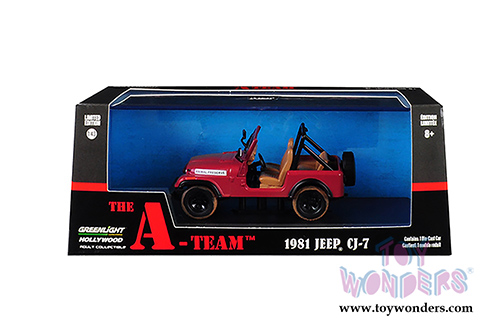 Greenlight - Hollywood the A-Team&trade; (TV Series, 1983-87) Jeep&reg; CJ-7 (1/43 scale diecast model car, Red) 86528