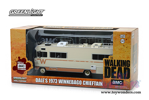 Greenlight Hollywood - The Walking Dead Dale's Winnebago Chieftain (1973, 1/43 scale diecast model car, Cream/Orange) 86543