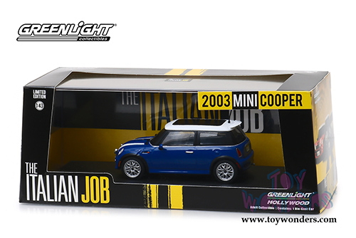 Greenlight Hollywood - Mini Cooper the Italian Job (2003, 1/43 scale diecast model car, Blue) 86546
