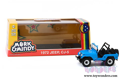 Greenlight Hollywood - Mork & Mindy Jeep&reg; CJ-5 (1972, 1/43 scale diecast model car, Blue) 86570