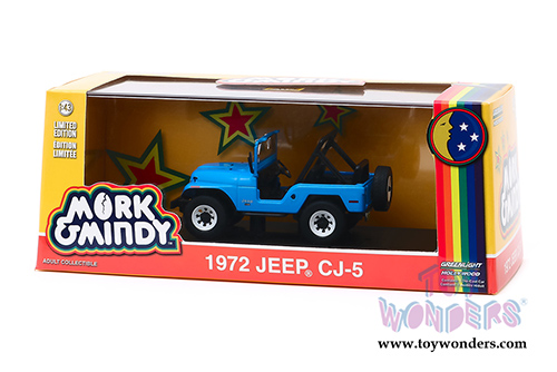 Greenlight Hollywood - Mork & Mindy Jeep&reg; CJ-5 (1972, 1/43 scale diecast model car, Blue) 86570