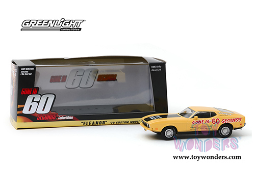 Greenlight - Eleanor&reg; Ford Mustang Mach 1 Gone in 60 seconds Post-Filming Tribute Edition (1973, 1/43 scale diecast model car, Yellow) 86571