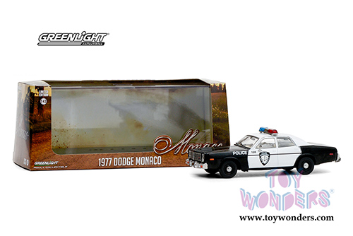 Greenlight - Dodge Monaco Police Department City of Roseville (1977, 1/43 scale diecast model car, Black/White) 86588