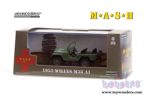 Greenlight Hollywood - Willys M38 A1 - M*A*S*H (1952, 1/43 scale diecast model car, Green) 86590