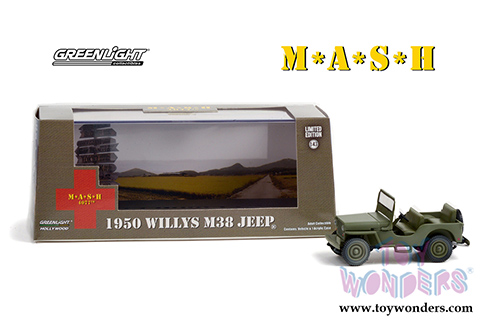 Greenlight Hollywood - Willys M38 Jeep® - M*A*S*H (1950, 1/43 scale diecast model car, Green) 86594