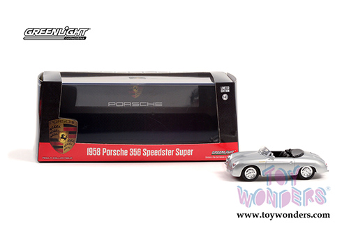Greenlight - Porsche 356 Speedster Super (1958, 1/43 scale diecast model car, Silver) 86597
