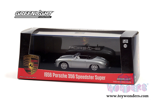 Greenlight - Porsche 356 Speedster Super (1958, 1/43 scale diecast model car, Silver) 86597