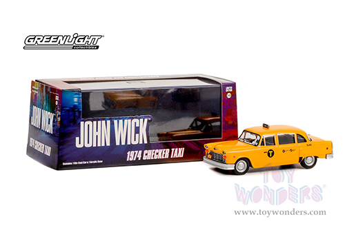 Greenlight Hollywood - John Wick Chapter 3 - Parabellum (2019) Movie - Checker Motors Marathon A11 N.Y.C. Taxi #5L89 (1974, 1/43 scale diecast model car, Yellow) 86607
