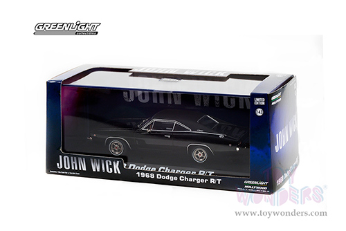 Greenlight - Dodge Charger R/T - John Wick (1968, 1/43 scale diecast model car, Black) 86608