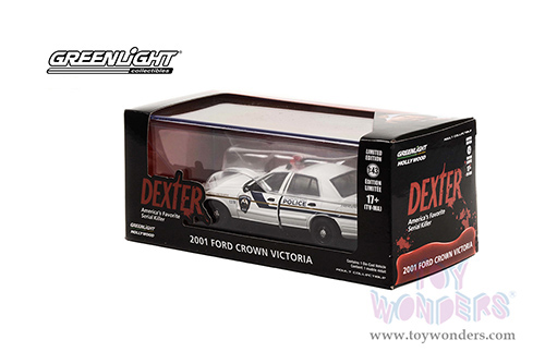  Greenlight Hollywood - Ford Crown Victoria Police Interceptor - Pembroke Pines Police "Dexter" (2001, 1/43 scale diecast model car, White)  86614