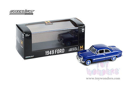  Greenlight - The Cars That Made America (2017-Present TV Series) - Ford Coupe (1949, 1/43 scale diecast model car, Bayview Blue Metallic) 86630