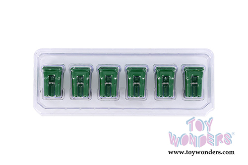 First Gear - Trash Carts Set of 6 pcs. (1/34 scale sturdy plastic model, Green) 90-0519