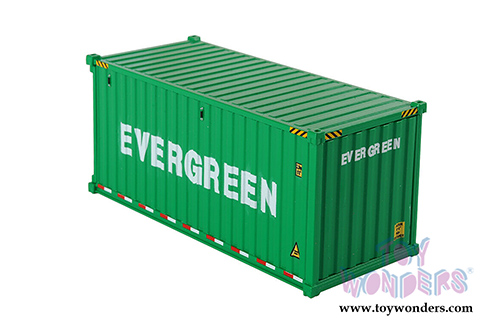 Diecast Masters - 20' Dry Goods Sea Shipping Container "Evergreen" - Transport Series (1/50 Plastic scale model car, Green) 91025D