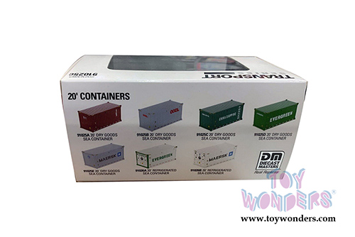 Diecast Masters - 20' Dry Goods Sea Shipping Container "Evergreen" - Transport Series (1/50 Plastic scale model car, Green) 91025D