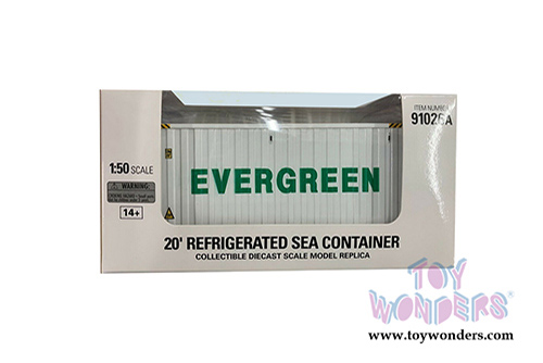Diecast Masters - 20' Refrigerated Sea Shipping Container "Evergreen" - Transport Series (1/50 Plastic scale model car, White) 91026A MAP: $19.99