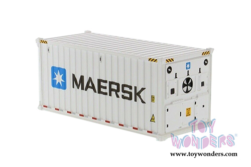 Diecast Masters - 20' Refrigerated Sea Shipping Container "MAERSK" - Transport Series (1/50 Plastic scale model car, White) 91026B