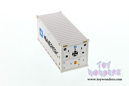 Diecast Masters - 20' Refrigerated Sea Shipping Container "MAERSK" - Transport Series (1/50 Plastic scale model car, White) 91026B