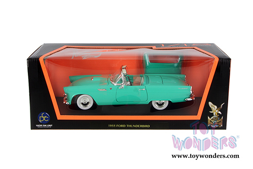 Lucky Road Signature - Ford Thunderbird Convertible w/ Removable Bonnet (1955, 1/18 scale diecast model car, Green) 92068GN
