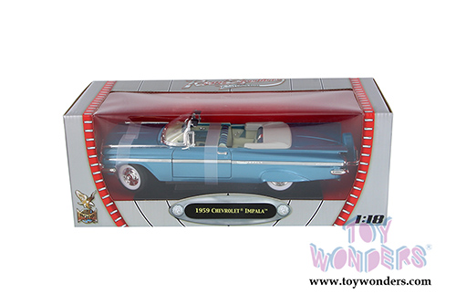 Lucky Road Signature - Chevy Impala Convertible (1959, 1/18 scale diecast model car, Blue) 92118BU/12