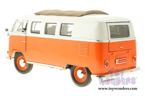 Yatming - Volkswagen Microbus w/ Fabric Sliding Sunroof (1962, 1/18 scale diecast model car, Orange) 92327OR