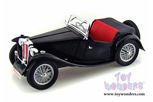 Lucky Road Signature - MG TC Midget Convertible w/ Removable Bonnet (1947, 1/18 scale diecast model car, Black) 92468BK