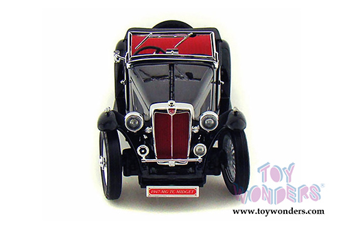 Lucky Road Signature - MG TC Midget Convertible w/ Removable Bonnet (1947, 1/18 scale diecast model car, Black) 92468BK