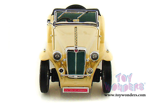 Lucky Road Signature - MG TC Midget Convertible w/ Removable Bonnet (1947, 1/18 scale diecast model car, Yellow) 92468YL