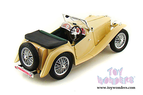 Lucky Road Signature - MG TC Midget Convertible w/ Removable Bonnet (1947, 1/18 scale diecast model car, Yellow) 92468YL