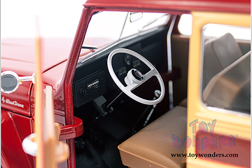 Lucky Road Signature - Willys Jeep Station Wagon (1955, 1/18 scale diecast model car, Burgundy) 92858BG