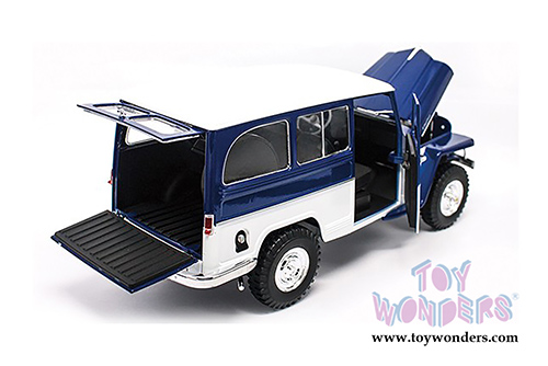Lucky Road Signature - Willys Jeep Station Wagon (1955, 1/18 scale diecast model car, Blue) 92858BU