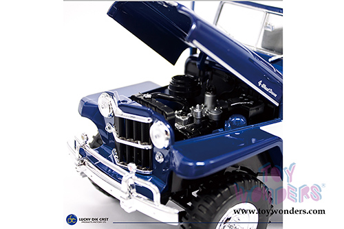 Lucky Road Signature - Willys Jeep Station Wagon (1955, 1/18 scale diecast model car, Blue) 92858BU