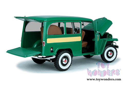Lucky Road Signature - Willys Jeep Station Wagon (1955, 1/18 scale diecast model car, Green) 92858GN