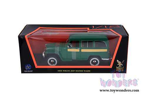 Lucky Road Signature - Willys Jeep Station Wagon (1955, 1/18 scale diecast model car, Green) 92858GN