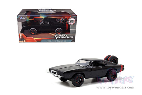Jada Toys Fast & Furious - Dom's Dodge Charger Off Road Hard Top (1970, 1/32 scale diecast model car, Black) 97040