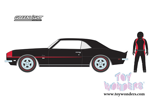 Greenlight - The Hobby Shop Series 6 | Chevrolet&reg; Camaro&reg; RS-SS&trade; with Race Car Driver (1968, 1/64 scale diecast model car, Black) 97060C/48