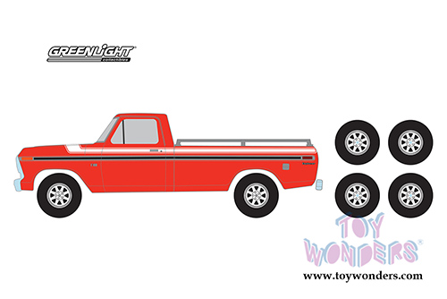 Greenlight - The Hobby Shop Series 6 | Ford F-100 Explorer with Spare Tires (1975, 1/64 scale diecast model car, Red) 97060E/48
