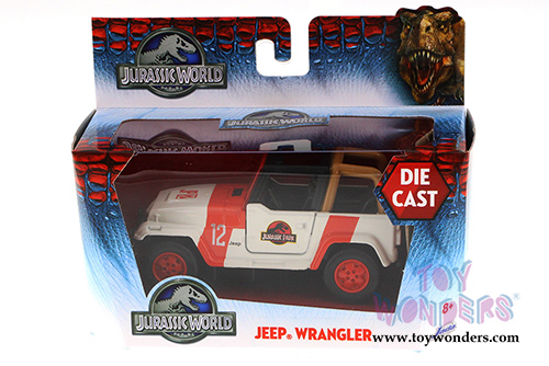 Jada Toys Jurassic World - Jeep Wrangler (1/43 scale diecast model car, White) 97074